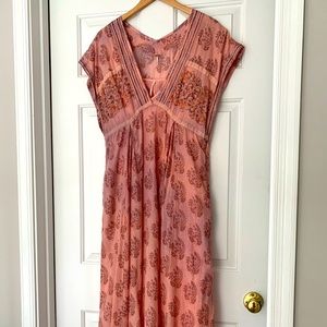 Free People Pink Maxi Dress Sz L